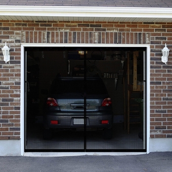 Magnetic Garage Door Screen Retractable 8.3x7.15ft for 1 Car Garage 8x7ft 96'' x 84'' Single Heavy Duty Fiberglass Screen Mesh, Doors Screen Net with Powerful Magnets, Easy to Install (Black, 8x7ft)