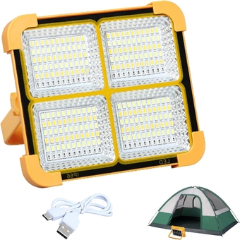 Solar Flood Lights, Type-C Fast Led Flood Light Outdoor, Waterproof 4 Lighting Modes Magnetic Rechargeable Flood Light, Camping Flood Lights Led Camping Flood Lights for Garden Patio