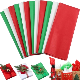 120 Sheets Christmas Tissue Paper Bulk for Gift Wrapping 20 x 26 Inches Assorted Tissue Paper for Holiday Gift Boxes Crafts DIY Birthday Wedding Party Favors, 40 Per Color(Red Green White)