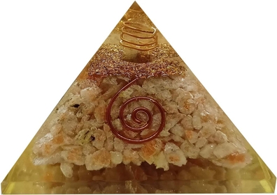 Extra Large Sunstone Stone Orgonite Pyramid Healing Crystal Generator 65-75MM
