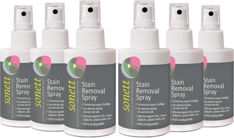 Organic Stain Removers Spray for clothes effective against fruit, Cocoa, Ballpoint, Grease stains for delicate textiles of Wool and Silk (6 Count)