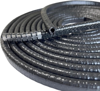 Edge Trim U Channel Black Small,Flexible Plastic PVC with Metal Clips Inside,Metal Edge Protector,Car Door Seal Strip,Single Grip Finger Fits Edge 1/8 inch (25FT)