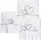 White with Black Scribble Hearts