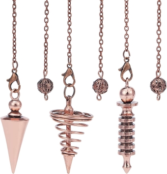 3 Pcs Bronze Metal Pendulum Dowsing Pendulum Necklace Spiritual Point Pendulum for Divination Quartz Wicca Balancing Fate Quiz Pendulum Divination Tool Detachable