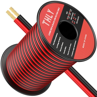 100FT 12 Gauge Wire, Electrical Wire Red and Black Wire 12V Ultra Flexible Low Voltage Wire 12 AWG Wire 2 Conductor Automative Wire for Speaker Landscape Marine Car Lamp LED Lighting