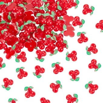 100 Pcs 3D Cherry Nail Charms Cherry Resin Cabochons Red Nail Art Decoration Accessories for DIY Nail Art Decoration Supplies Jewelry Making Crafts - 9x9mm
