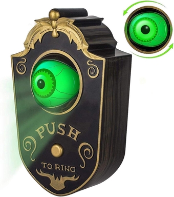 Halloween Doorbell Decorations, Doorbell Animated Eyeball Halloween Decoration with Spooky Sounds, Halloween Party and Haunted House Prop Decorations