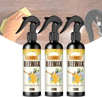 Natural Beeswax Spray Furniture Polish - 2023 New Natural Micro-Molecularized Beeswax Spray - Wood Cleaner and Polish for Floor Table Chair Cabinet Home Furniture to Shine & Protect (3pcs)