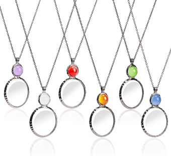 Magnifying Glass Necklace for Women 10X Magnifying Glass Pendant,Magnifier Necklace Muti-Colored Beads,Monocle for Reading,Crafts Needlework,Inspection,Exploring