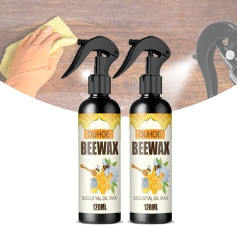 Natural Beeswax Spray Furniture Polish - 2023 New Natural Micro-Molecularized Beeswax Spray, Wood Cleaner and Polish for Floor Table Chair Cabinet Home Furniture to Shine and Protect (2pcs)