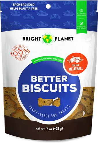 | Plant-Based Vegan Dog Biscuit Italian Me'atball - 7oz | Sustainable Natural Clean Label | Limited Ingredient Hypoallergenic Treat | Made in USA Veggie Dog Treat