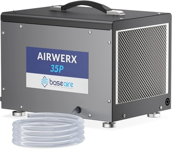 BaseAire Crawl Space/Basement Dehumidifier | 70 Pint Commercial Dehumidifiers with Pump & Hose | Up to 1000 Sq Ft | Compact & Portable | Auto Defrost | Energy Star | GLGR Technology | 5 Years Support