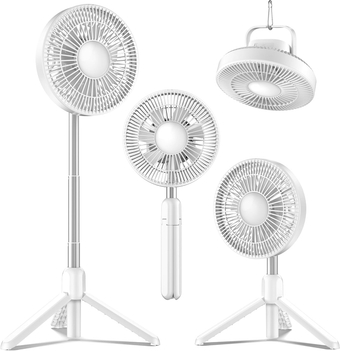 4 In 1 Multiple Use Portable Fan for Desk,Home,Office,Indoor,Bedroom, Height Adjustable Tablet/Floor Fan, USB Fan with Tripod Stand, 4000mah Rechargeable Battery Operated, Remote Control