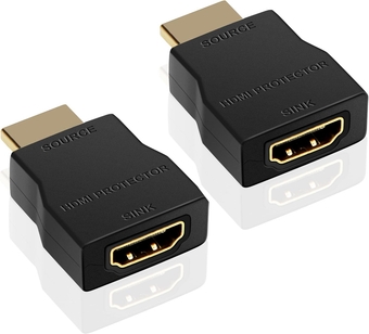 HDMI Surge Protector, Mini Portable HDMI 1.4 Protector for ESD and Surge Protection, Support HDCP 4K 30Hz (2, Black)