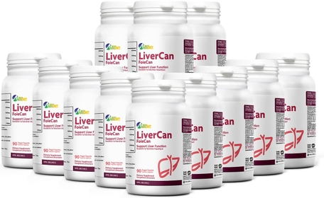 LiverCan Capsules, 220mg Milk Thistle (80% Sillymarin), 10mg L-glutathione, 120mg Wu Wei Zi Extract and 120mg Dedelion Extract, 12 Packs of 90 Servings Liver Supplement, Serving Size:1 Capsule