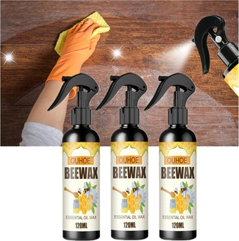 Beeswax Furniture Polish Spray - Natural Micro-Molecularized Beeswax Spray, The Original Beeswax Spray Furniture Polish And Cleaner for Floor Table Chair Cabinet Home Furniture to Shine (3pc)