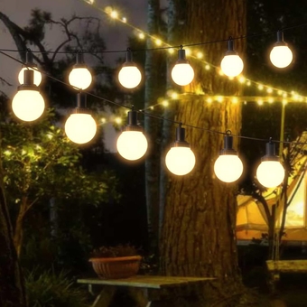 String Lights LED 12V AC/DC Indoor Hanging Lights Low Voltage Decorative Lighting with 34FT 12pcs 45lm Shatterproof Plastic Bulbs for Bedroom Wedding Garden Party Christmas