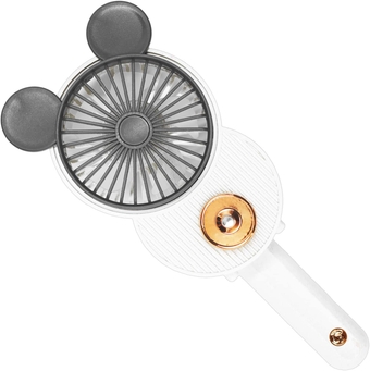 Cute Mickey Misting Mini Fan, Handheld Portable USB Rechargeable Fan with 3 Adjustable Speeds, Foldable Personal Fan For Travelling(White)