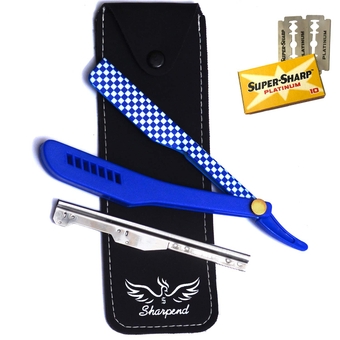 Classic Professional Straight Edge Barber Razor - Salon Quality Cut Throat Shavette,Professional Straight Edge Razor with 20 Single Edge Blades and 1 PU Leather Storage Bag, Barber Razor for Men, Salon | Straight Razor Kit | Mens Shaving Knife, Manual Eyebrow Razor