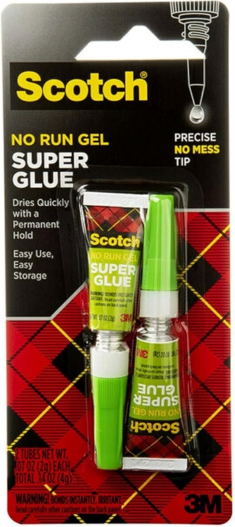 Super Glue Gel, .07 oz, 2-Pack, Dries Quickly with a Permanent Hold (AD112)