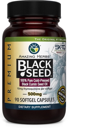 Premium Black Seed Oil Capsules - Cold Pressed Nigella Sativa Aids in Digestive Health, Immune Support, Brain Function, Gluten Free, Non GMO - 90 Count, 500mg