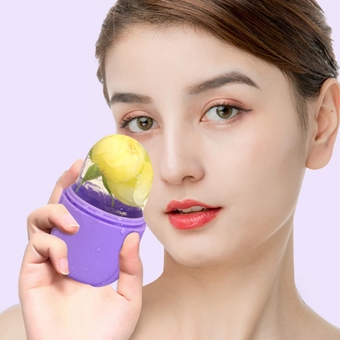 Ice Roller For Face, Purple Beauty Ice Facial Roller for Face and Eye Neck Skin Care, Silicone Ice Stick Face Ice Mould Icing Tool, Eye Puffiness Relief & Remove Fine Lines & Reduce Acne