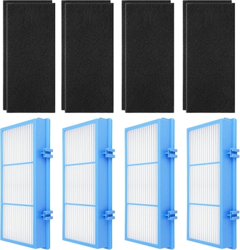 HAPF30AT-Total Air HEPA Type Filter Replacement for Holmes AER1 Air Purifier, Compatible with HAPF30AT and HAP242-NUC (4 HEPA + 8 Carbon Booster Filters)