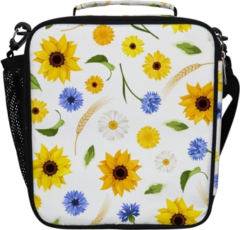 Lunch Bag Small Yellow Sunflowers Thermal insualted Cooler Bag Bento Box Holder Bag Meal Prep Food Tote Sling Shoulder Bag