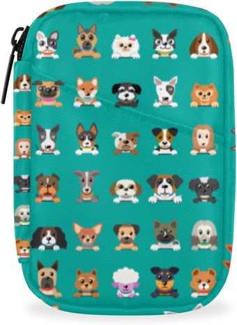 Kawaii Cute Dog Pill Box Small Pill Travel Organizer 7 Day Weekly Animal Dog Medicine Pill Case Cute Compact Size Vitamin Container Pill Bottle Portable Pill Holder Bag with Zipper