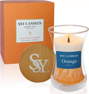 Scented Candles Citrus Aromatherapy Jar Candle Handmade Dinner Candles Fragrance Soy Candle Gifts for Women Birthday Valentine Anniversary