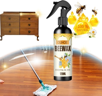 Furniture Polish Beeswax Spray - Natural Micro-Molecularized Beeswax Spray, Wood Cleaner and Polish for Floor Table Chair Cabinet Home Furniture to Shine and Protect (1PCS)