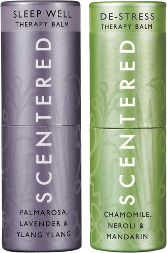 Sleep Well & DE-Stress Aromatherapy Essential Oils Balm Gift Set - for Restful Sleep & Relaxation - All-Natural Blends of Lavender, Ylang Ylang, Cedarwood, Chamomile