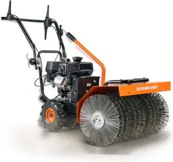 Dirt/Debris Power Sweeper Brush Broom 23.5” in Clearing Path Walk-Behind Gas Powered 7HP Engine EPA CARB Approved – for Leaves, Dirt, and Gravel