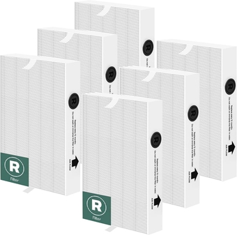 Air Purifier HEPA Filter R Replacement for Honeywell Air Purifier HPA100/200/300 and 5000 Series, 6 Pack True HEPA Filter Compatible with Honeywell R Filter (HRF-R3 & HRF-R2 & HRF-R1)