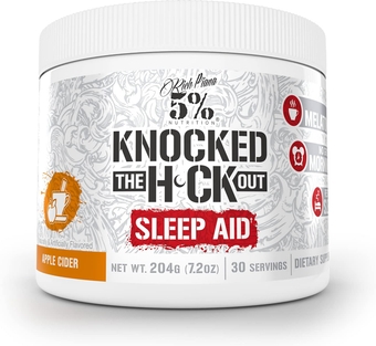 Rich Piana Knocked Out Natural Sleep Aid | Post-Workout Recovery & Deep Sleep Supplement | GABA, Melatonin, Chamomile, Tyrosine, 5-HTP, & More | 7.2 oz, 30 Servings (Apple Cider)