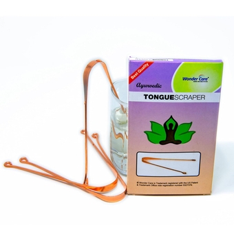 - 100% Copper Tongue Scraper Tongue cleaner Ayurvedic for Optimal Oral Hygiene (3 Pieces)