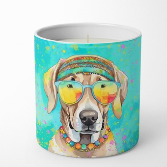 Weimaraner Hippie Dawg Decorative Soy Candle Nature Soy Wax Essential Oil Home Decor Ideal for Bedroom Kitchen Bath Office Gift, 10 oz