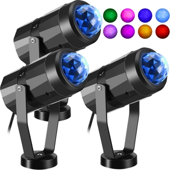 3 Pcs Water Effect Projector Lights LED Ocean Wave Projector Calming Autism Sensory Night Light 360° Rotating Projector Lights for Children Bedroom Wedding Party Holiday Decor (Multi Color)
