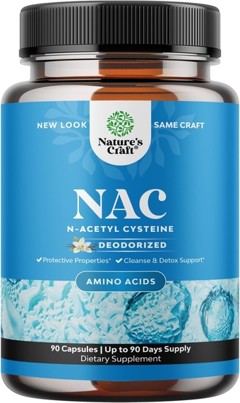 NAC Supplement N-Acetyl Cysteine 600mg- High Absorption NAC 600 mg Capsules Glutathione Precursor for Liver Cleanse Detox Kidney Support Lung Health Immunity and Brain Supplement