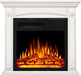 Electric Fireplace Heaters Indoor Use,Realistic Flame with Adjustable Brightness Fireplace,Living Room, Bedroom Fireplace TV Stand,Remote Control,750W/1500W, White
