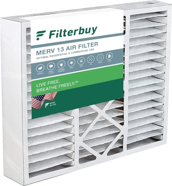 20x25x5 Air Filter MERV 13 Optimal Defense (1-Pack), Pleated HVAC AC Furnace Air Filters for Honeywell FC100A1037, Lennox X6673, Carrier, and More (Actual Size: 19.88 x 24.75 x 4.38 Inches)