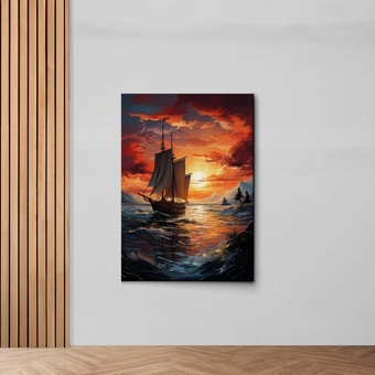 Modern Contemporary, home decor, Coastal Art, Fishing boat decal, Sailboat Oil Painting, natural canvas, canvas for beach lovers