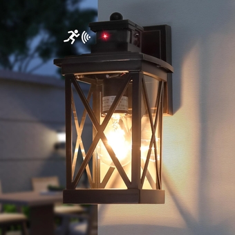 Outdoor Porch Wall Lights,Exterior Dusk to Dawn Outdoor Lighting,Motion Sensor Wall Sconce Light Fixture Wall Mount Outside Light for Garage Porch Patio Yard Front Door Entryway (Style A)