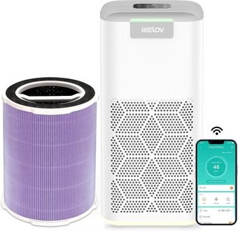 Welov P200 PRO Air Purifiers with Toxin Absorber Filter Bundle: Up to 1570 Ft² in 1 Hr With Air Quality Monitor, Smart WiFi, Alexa Control
