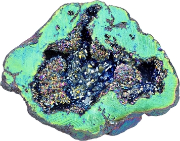 Irregularly Titanium Coated Rock Quartz Cluster Specimen for Reiki Healing, Angel Aura Quartz Geode Stone Decoration for Collection & Display, Colorful