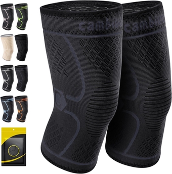 2 Pack Knee Brace, Knee Compression Sleeve for Men and Women, Knee Support for Running, Workout, Gym, Hiking, Sports (Slate Blue,Large)
