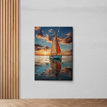 Modern Contemporary, home decor, Coastal Art, Fishing boat decal, Sailboat Oil Painting, natural canvas, canvas for beach lovers