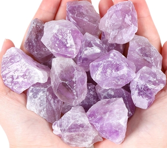 Amethyst Raw Crystals Stones Natural Rough Gemstones Rocks Bulk Large 0.8-1.2" Gems Reiki Light Purple Fountain Rock for Tumbling Cabbing Polishing Wire Wrapping Wicca Decoration 0.45 lbs