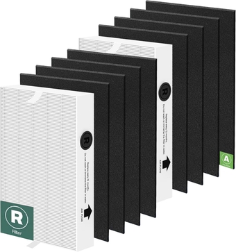 HPA100 Replacement Filters for Honeywell HPA100 HRF-ARVP100 Series Air Purifier HPA094, HPA100, HPA104, HPA105, HPA3100 and HPA5100, 2 HEPA R Replacement Filters and 8 A Carbon Pre-Cut Pre-Filters