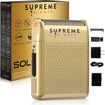 Solo Mens Single Foil Shaver STF101 (150 Min Runtime) Cordless Powerful USB-C Mini Size Travel Razor for Barbers, & Home use | Gold